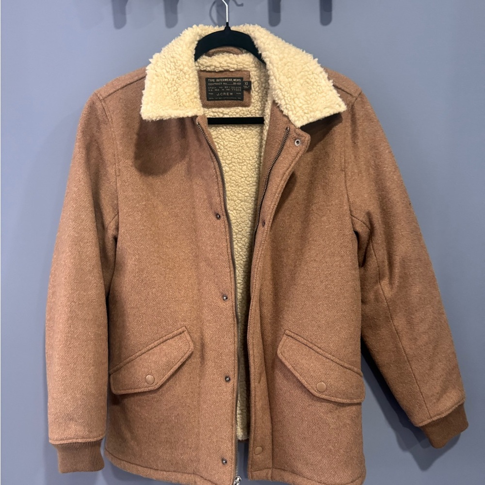 J. Crew Brown Sherpa-Lined Field Jacket